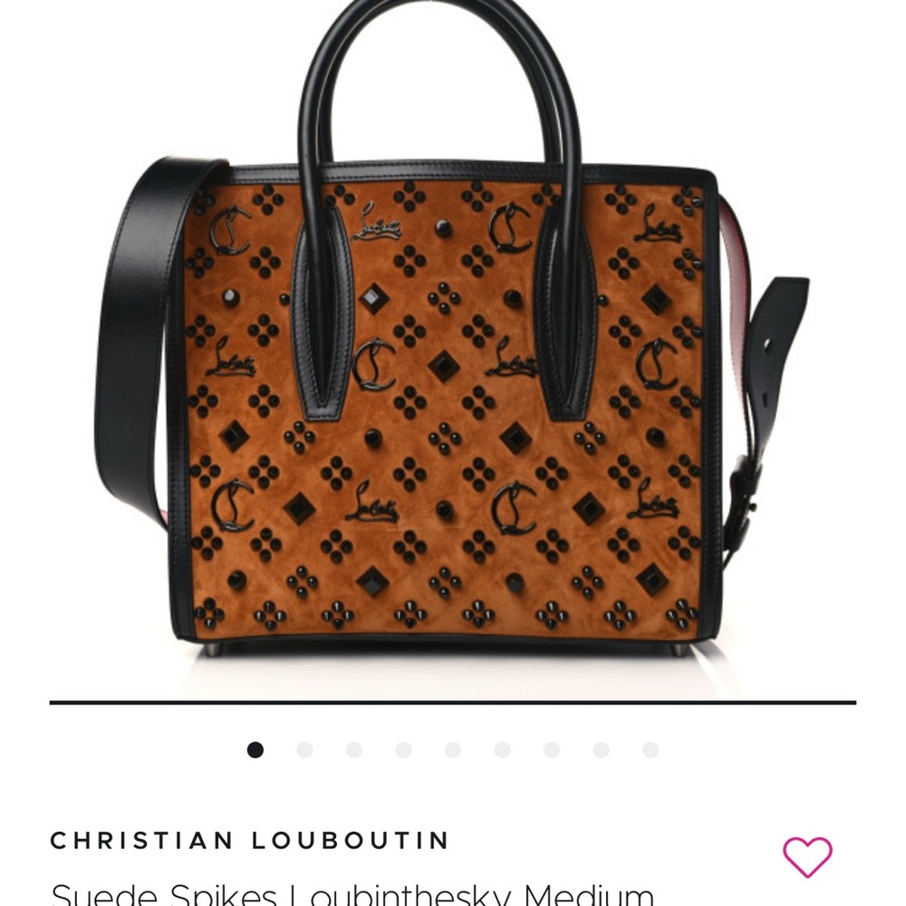 Christian Louboutin Tan Suede Satchel with Black Accents. Limited edition